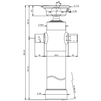 Teleskopski cilinder 2 stopnje 3,5 ton 995mm s kroglo 2026S